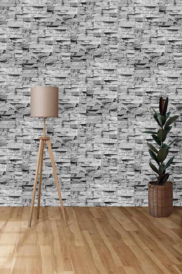 Bien Home Bien Duvar Kağıtları 5301 Taş Desen Gri Duvar Kağıdı 5,30 M² BDK5301