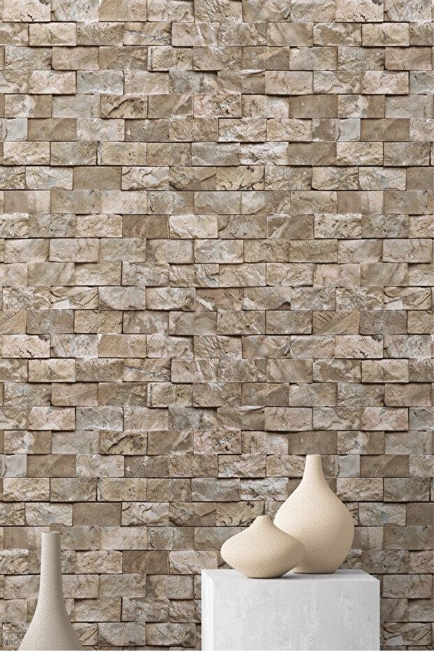 EXCLUSIVE - Taş Desen Duvar Kağıdı (5 M²) 9100 9100, 53 x 1000