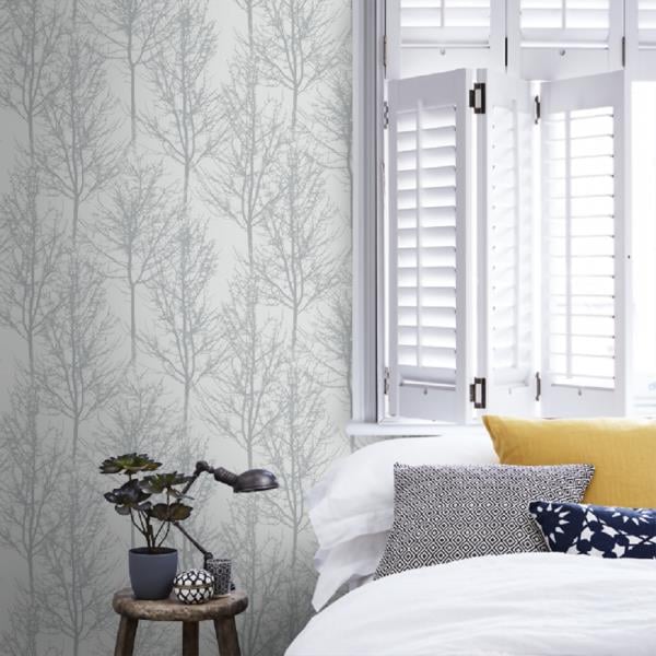 Zümrüt EXCLUSIVE 6200 Vision Çiçekli Dallı Gri Gümüş Desen Duvar Kağıdı 5,30 M²