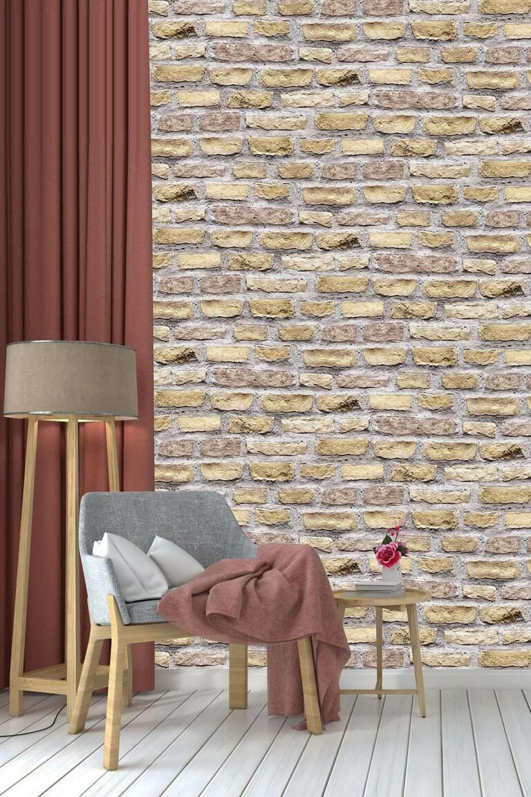 Zümrüt Exclusive High Quality 7996 Taş Desenli Duvar Kağıdı 5M²