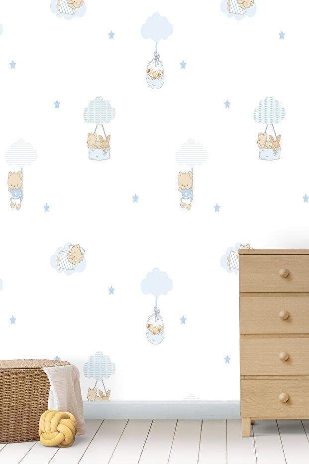 Zümrüt Kids 400-2 Ayıcık Desenli Çocuk Duvar Kağıdı 5,33 M²