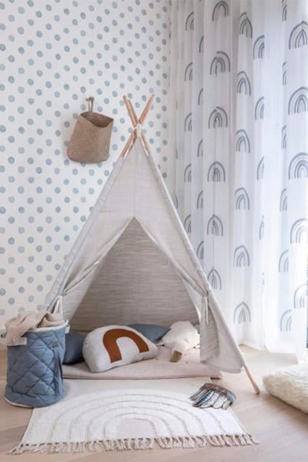 Zümrüt Kids 407-2 Açık Mavi Puantiye Çocuk Duvar Kağıdı 5,33 M²