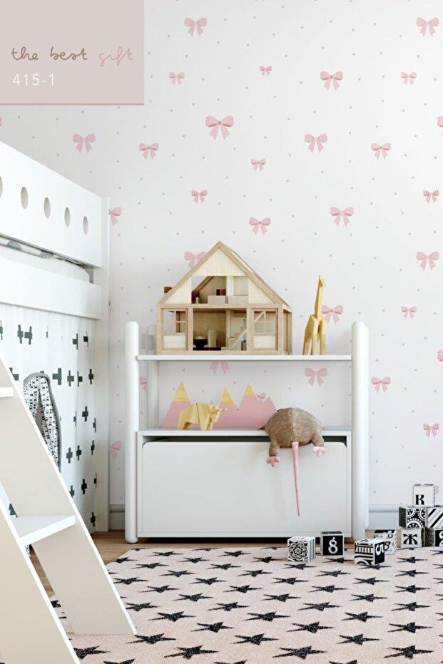 Zümrüt Kids 415-1 Pembe Kurdele Desenli Çocuk Duvar Kağıdı 5,33 M²