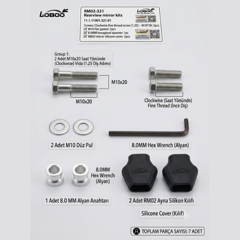 LOBOO Dikiz Aynası Aksesuarı Kit-321