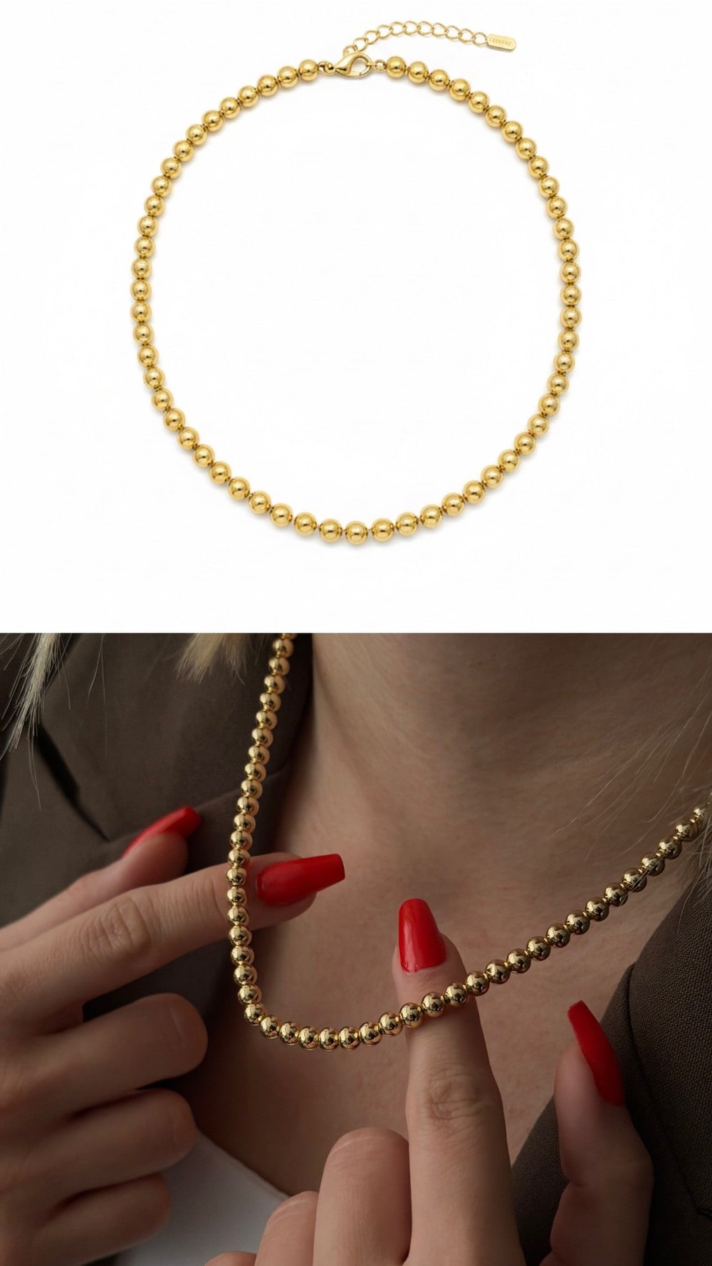Gold Klasik Top Zincir Kadın Kolye