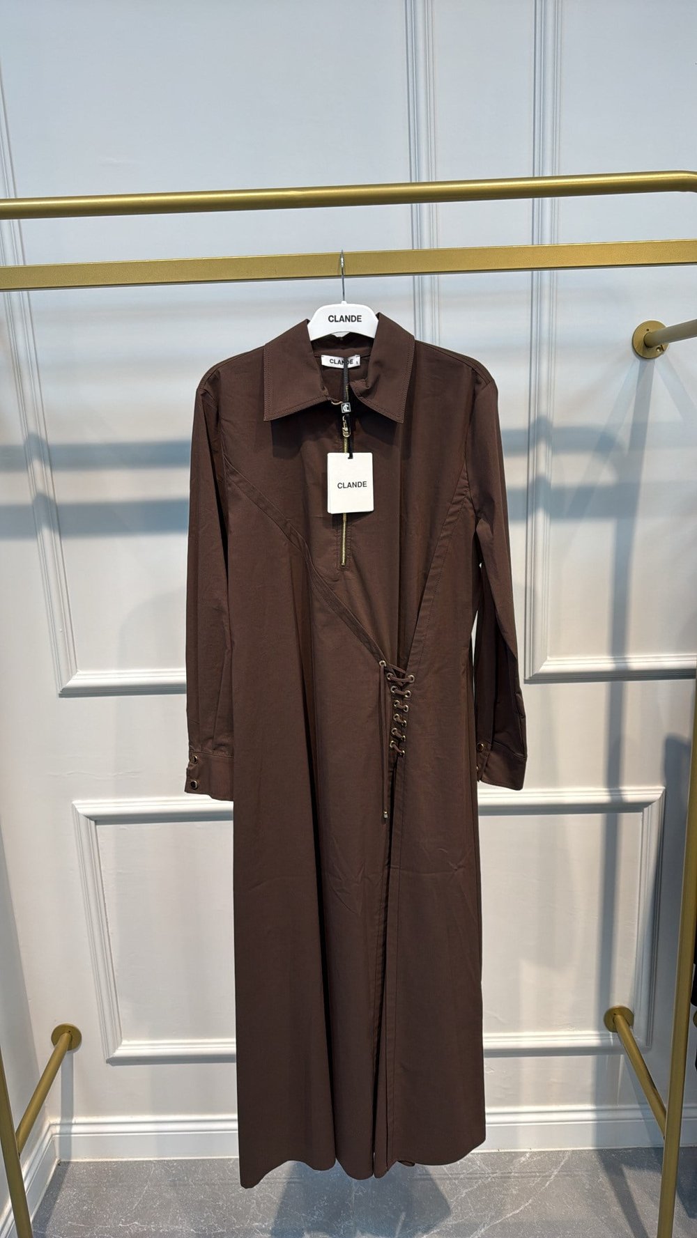 CLANDE 5050 KUŞ GÖZÜ BAĞLAMA COTTON ELBİSE