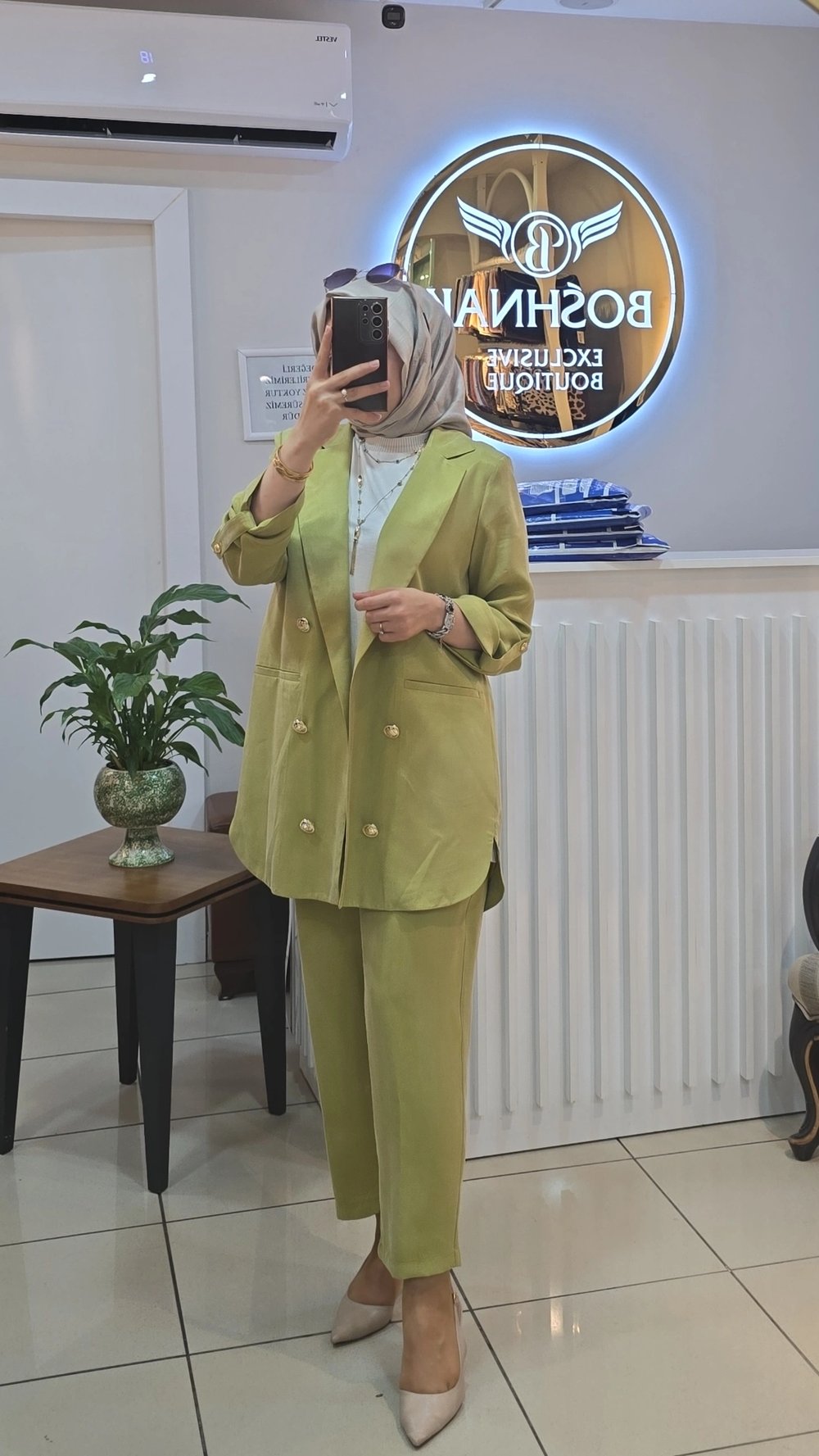 GHİSA 3047 CUPRO CEKETLİ TAKIM