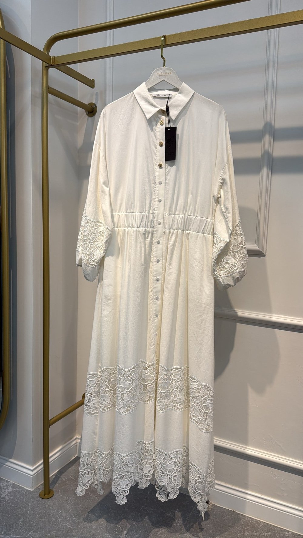 GHİSA 4850 FİSTO DETAYLI COTTON ELBİSE