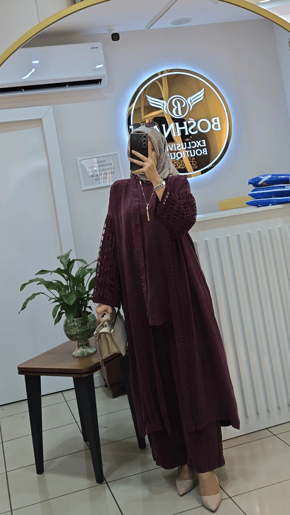 GHİSA 7329 FİLE DETAYLI CUPRO ÜÇLÜ TAKIM