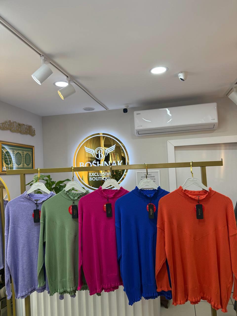 İNVEE 6881 KOLU FIRFIR DETAYLI TRİKO TUNİK