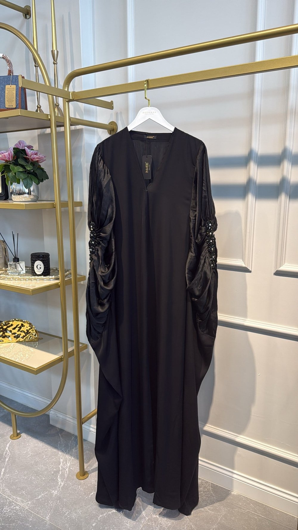 İNVEE 7223 KOL TAŞLI ABAYA FERACE