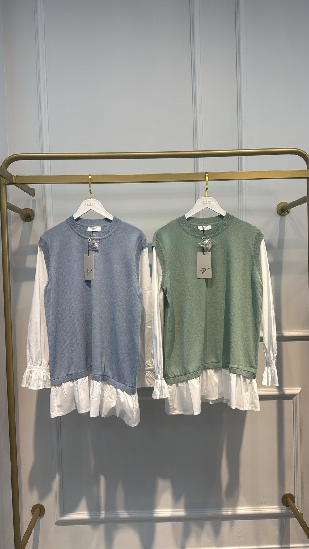 TIĞ TRİKO 22145 GÖMLEK GÖRÜNÜMLÜ METAL BROŞ DETAYLI RAYON TUNİK