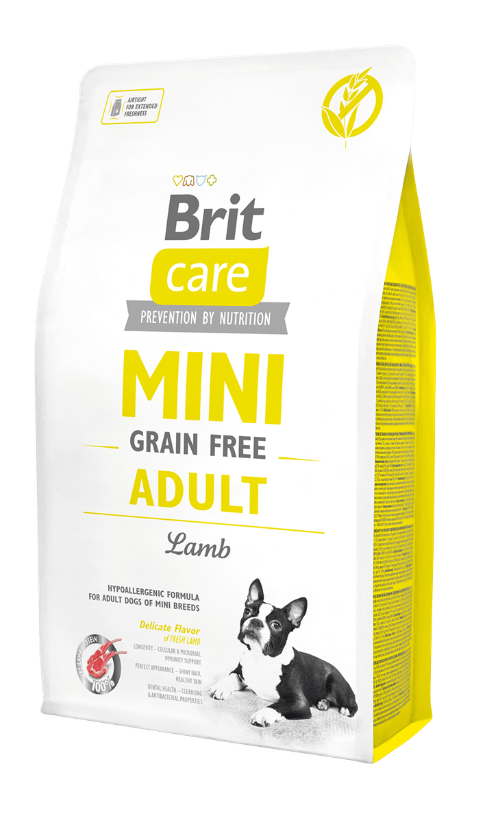 Brit Care 2kg Mini Irk Yetişkin Köpekler İçin, Tahılsız, Hipoalerjenik Kuzu Etli Kuru Mama