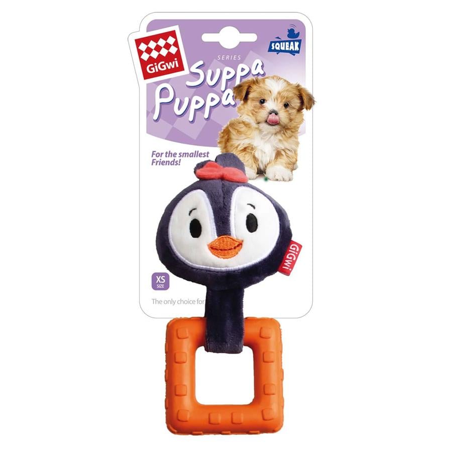 GiGwi Suppa Puppa Penguen Diş Kaşıma Kare köpek oyuncağı