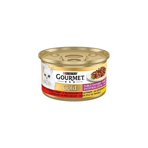 Gourmet Çifte Lezzet Sığır Eti Tavuk Kedi Maması 85gr