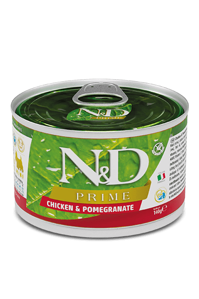 N&D PRIME Tavuk & Nar. Yetişkin köpekler için formüle edilmiş tam mamadır. 140gr