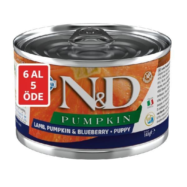 N&D Pumpkin Bal Kabaklı Kuzulu Küçük Irk Yavru Köpek Konservesi 6X140gr