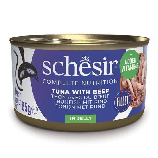 Schesir C141 Jelly Ton Balıklı ve Sığır Etli Jöleli Kedi Konservesi 85 Gr