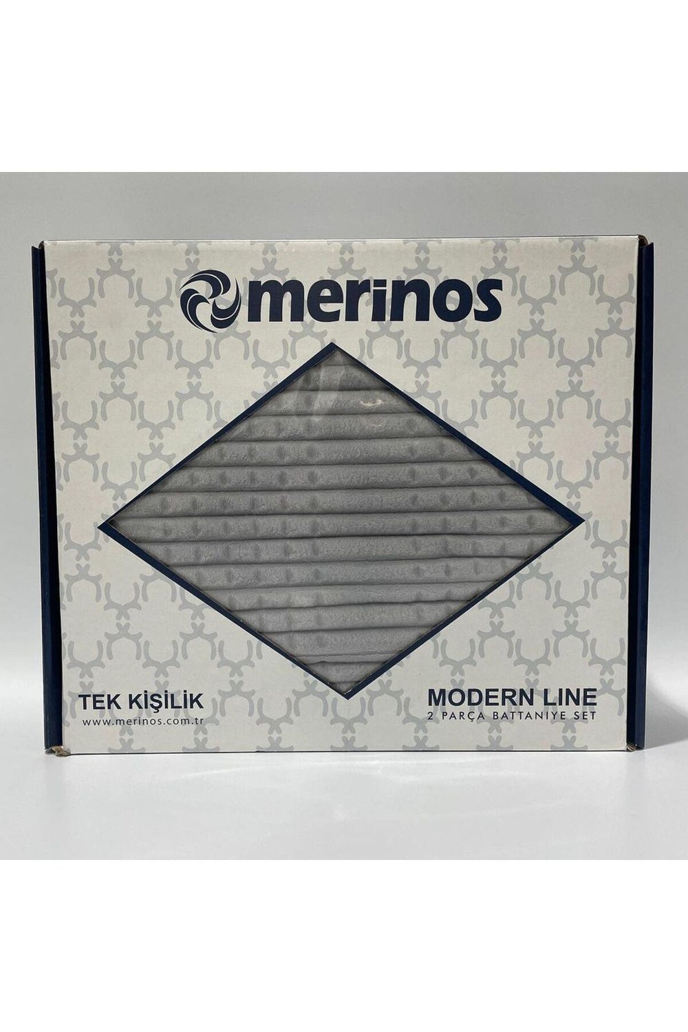 Merinos Modern Line Tek Kişilik 2 Parça Battaniye Seti - Gri