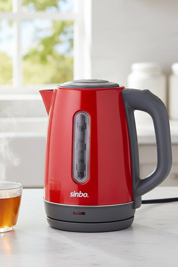 Sinbo Inox Su Isıtıcı Kettle  Paslanmaz Çelik SK-8031 Kırmızı