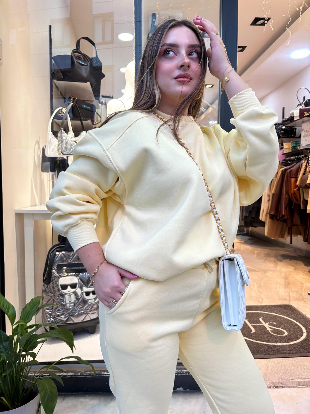 Sarı Oversize Sweatshirt