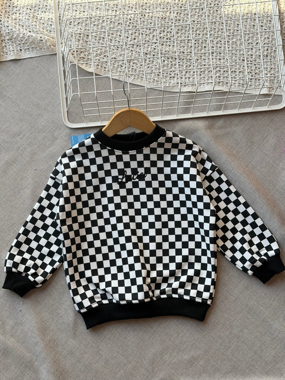 3 iplik Laciel unisex damalı  sweatshirt