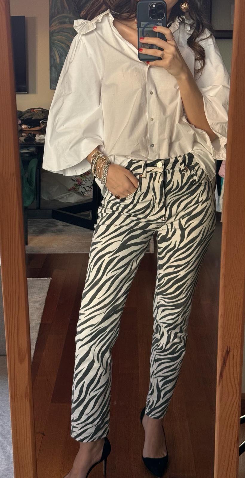 Zebra Desenli Jean