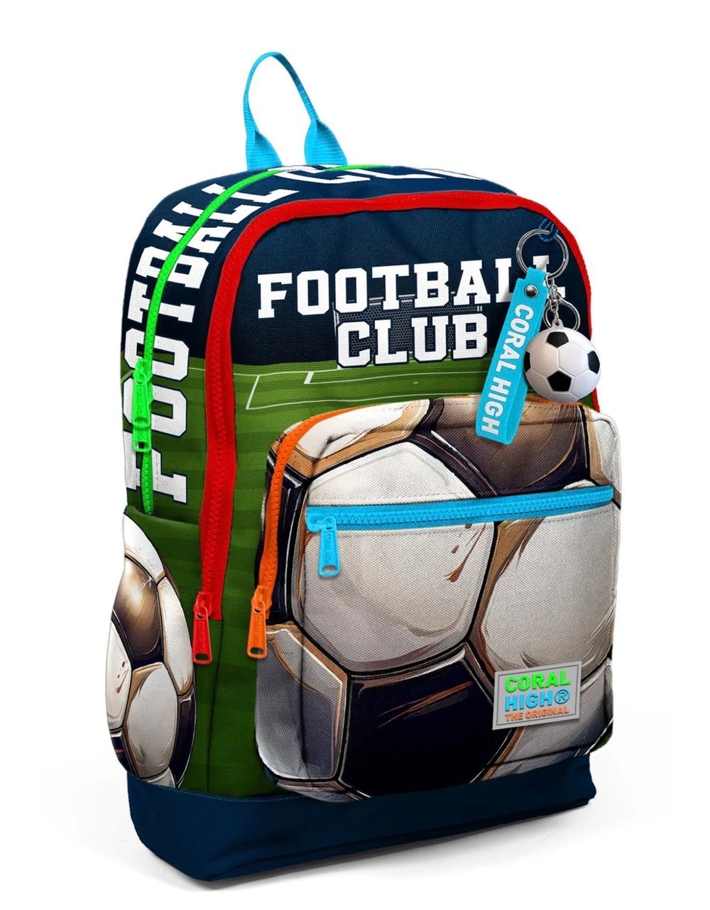 Coral High Kids Lacivert Futbol Desenli Dört Bölmeli Okul Sırt Çantası 23779