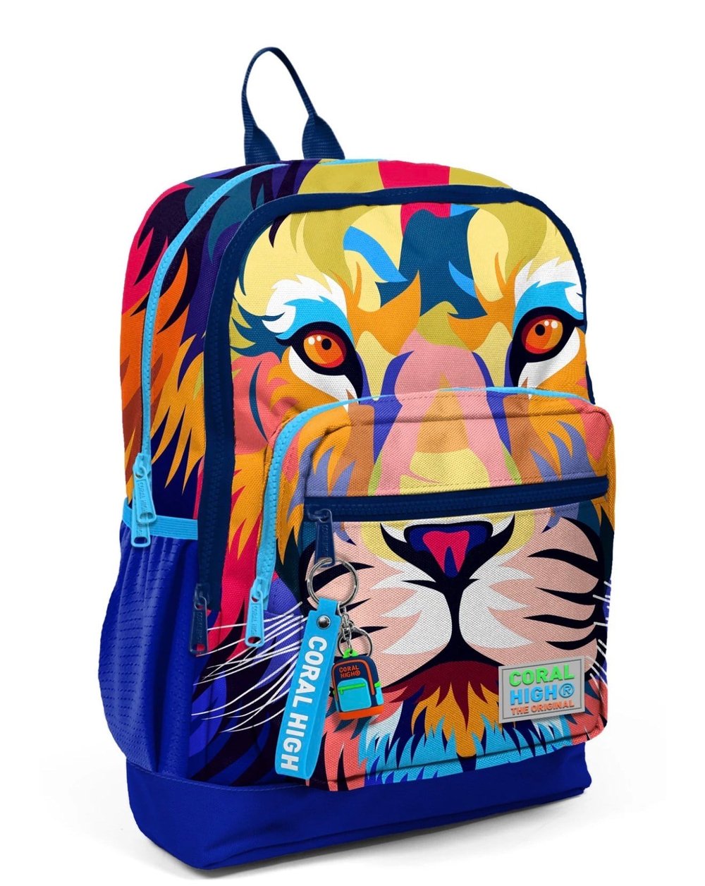 Coral High Kids Lacivert Saks Aslan Desenli Dört Bölmeli Okul Sırt Çantası 23741