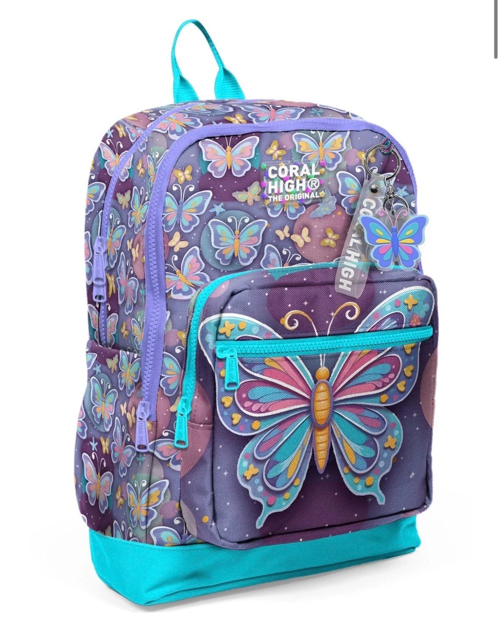Coral High Kids Pastel Renkli Kelebek Desenli Okul Sırt Çantası 33206