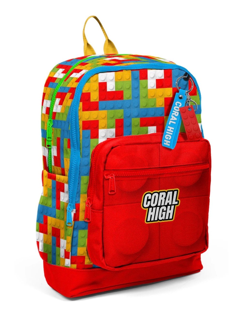 Coral High Kids Renkli Blok Desenli Dört Bölmeli Okul Sırt Çantası 23775
