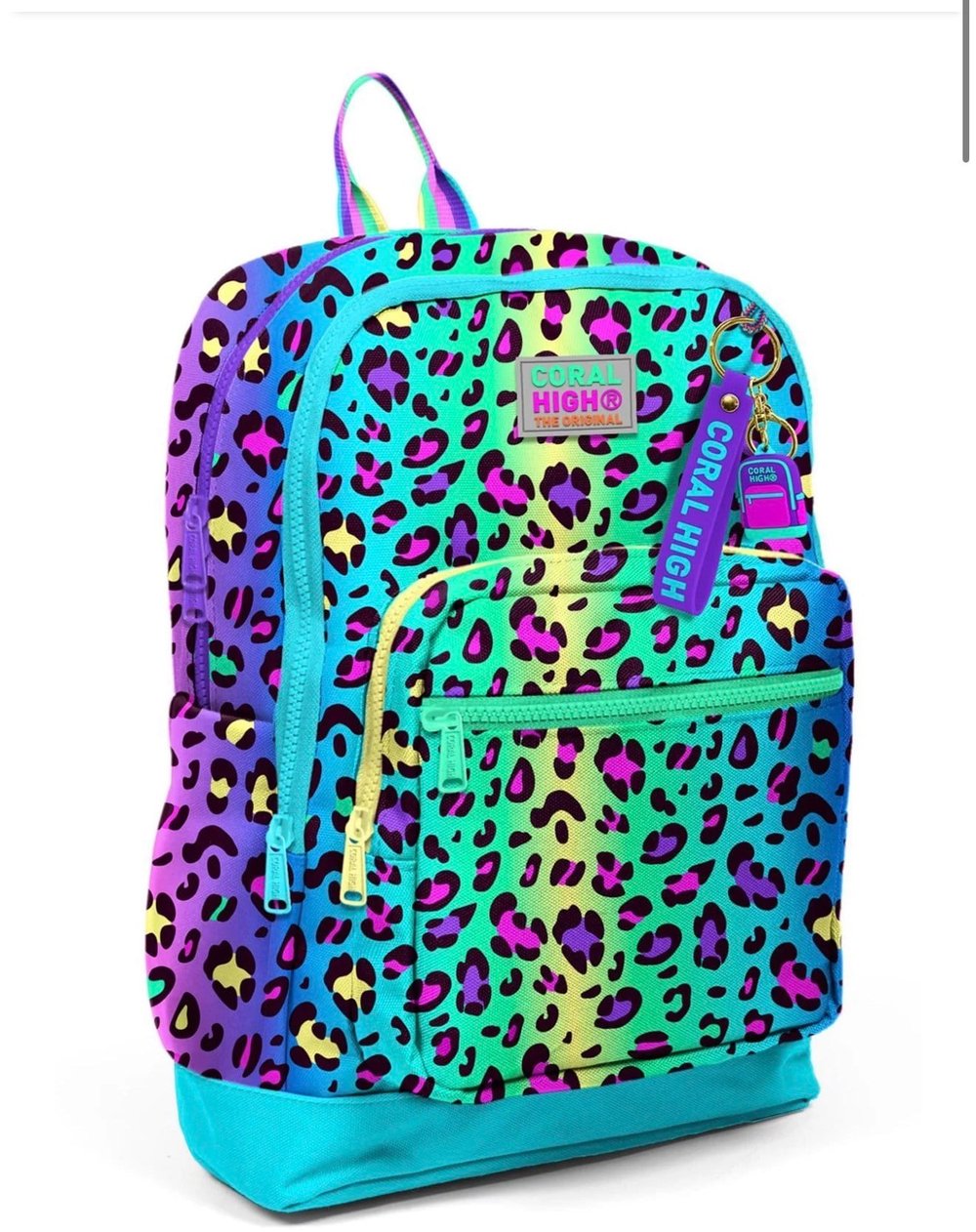 Coral High Kids Renkli Leopar Desenli Okul Sırt Çantası 23769