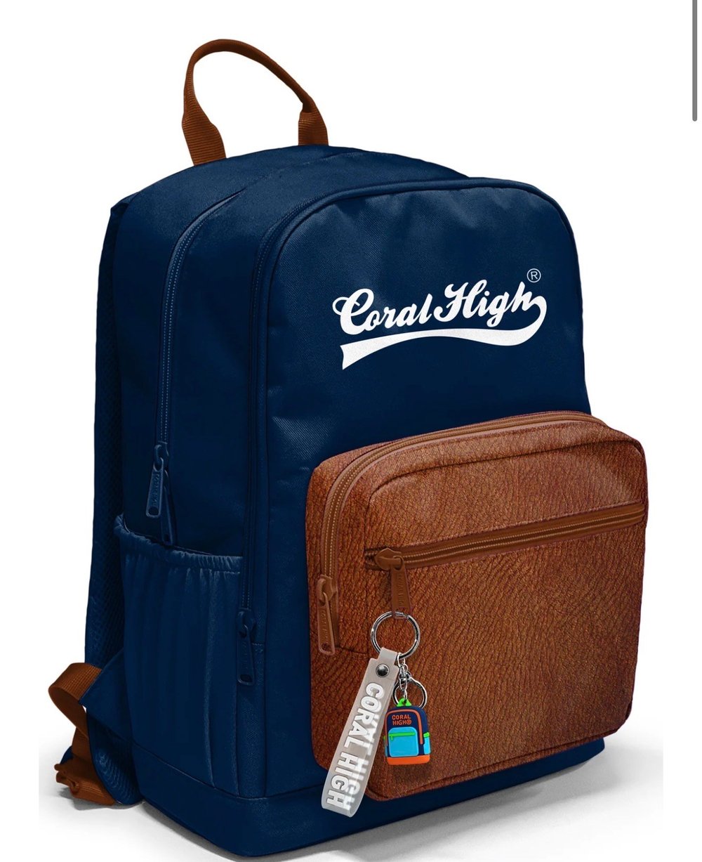 Coral High Lacivert Kahverengi Okul Sırt Çantası 33236