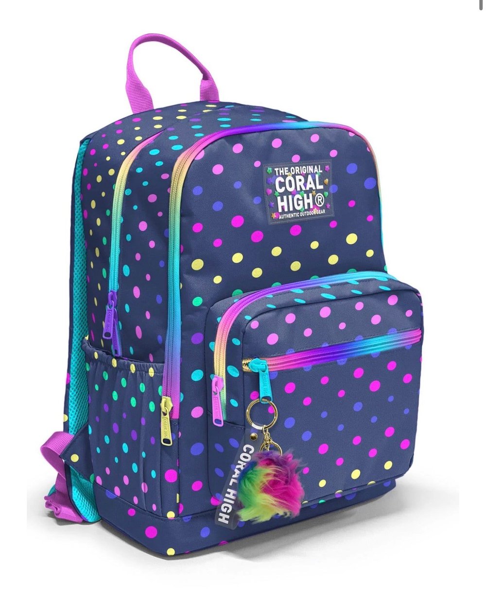Coral High Lacivert Renkli Puantiyeli Okul Sırt Çantası 23672
