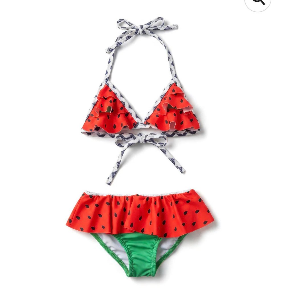 Kız çocuk karpuz desenli bikini