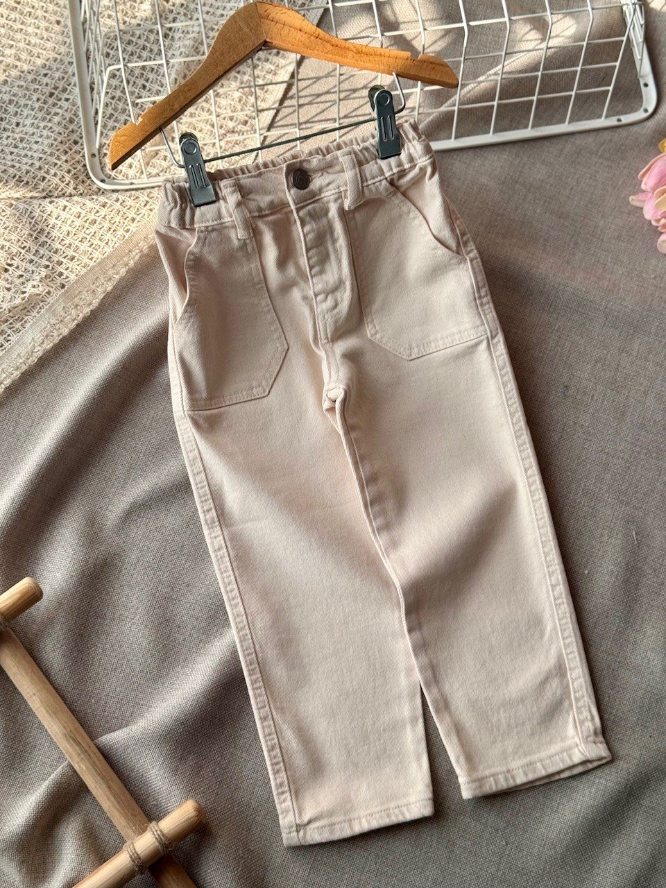 Kız çocuk yumuşak denim pantolon 