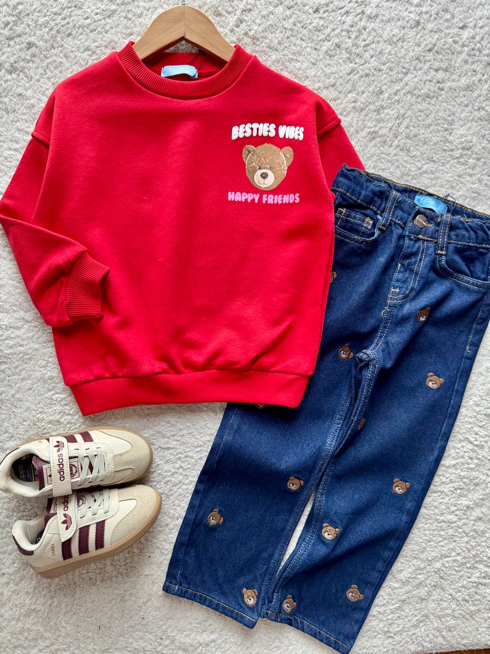 Laciel kız çocuk Teddy sweat-denim takım