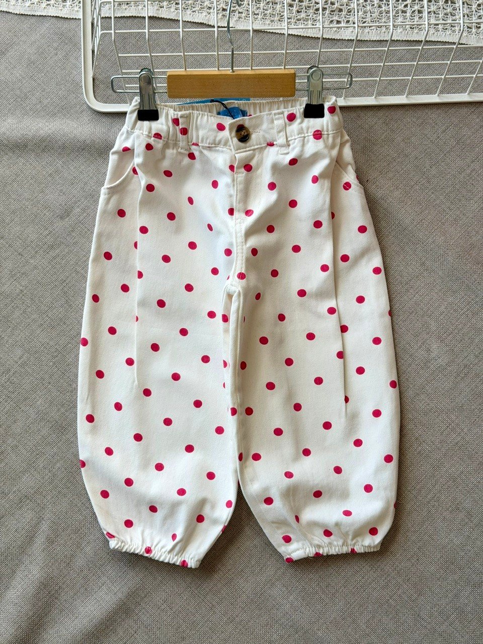 Laciel puantiyeli denim pantolon 