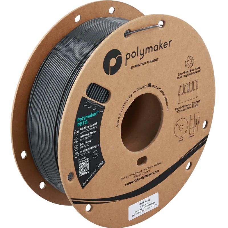 Polymaker PETG Filament Dark Grey - 1kg 1.75mm