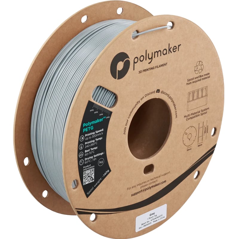 Polymaker PETG Filament Grey - 1kg 1.75mm