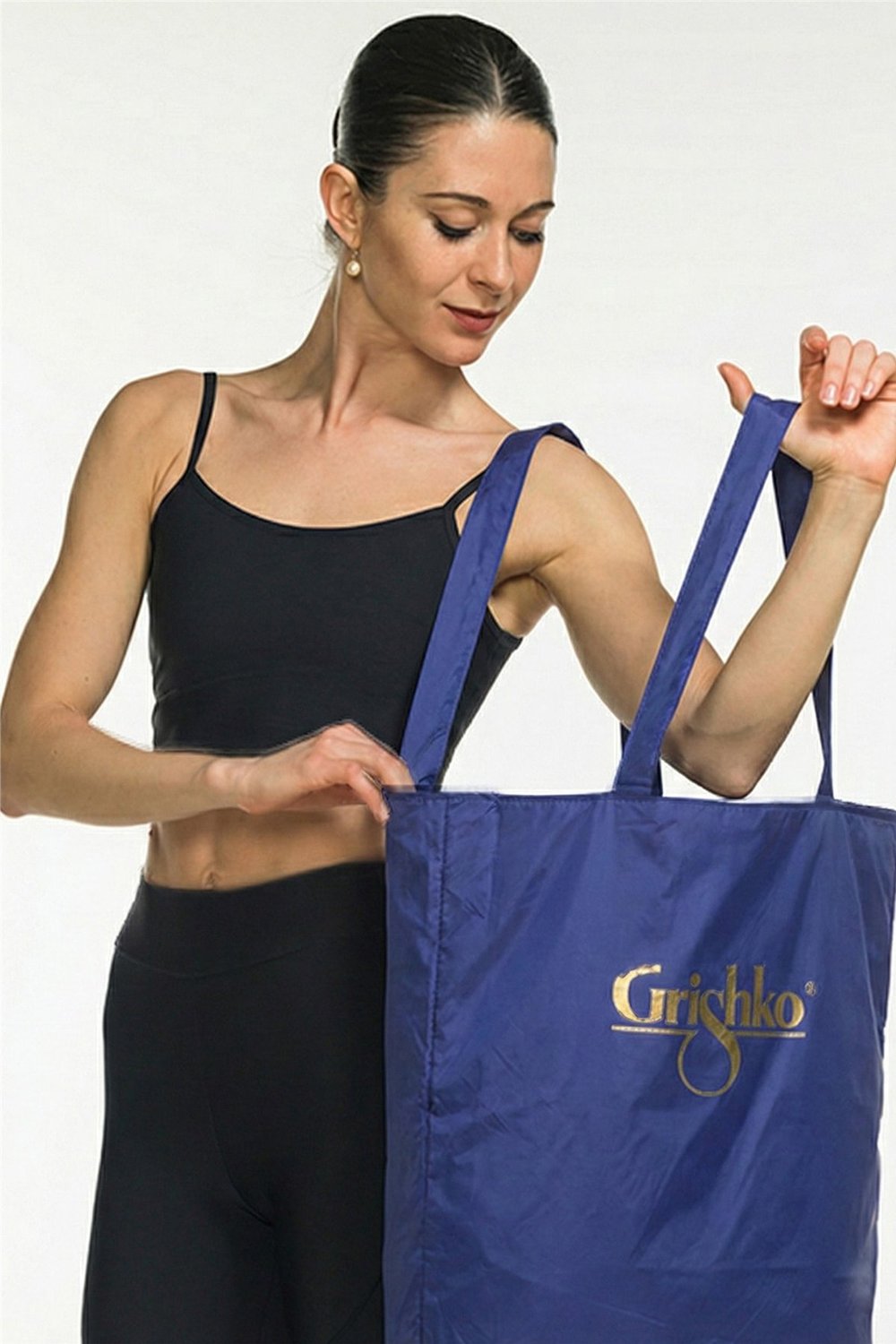 Grishko Tote Bag With Side Zip Pocket Blue Large