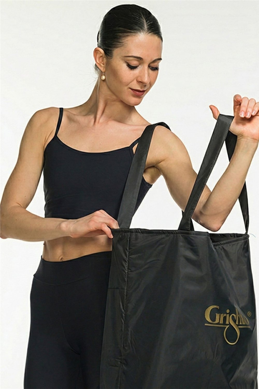 Grishko Tote Bag With Side Zip Pocket Black Large