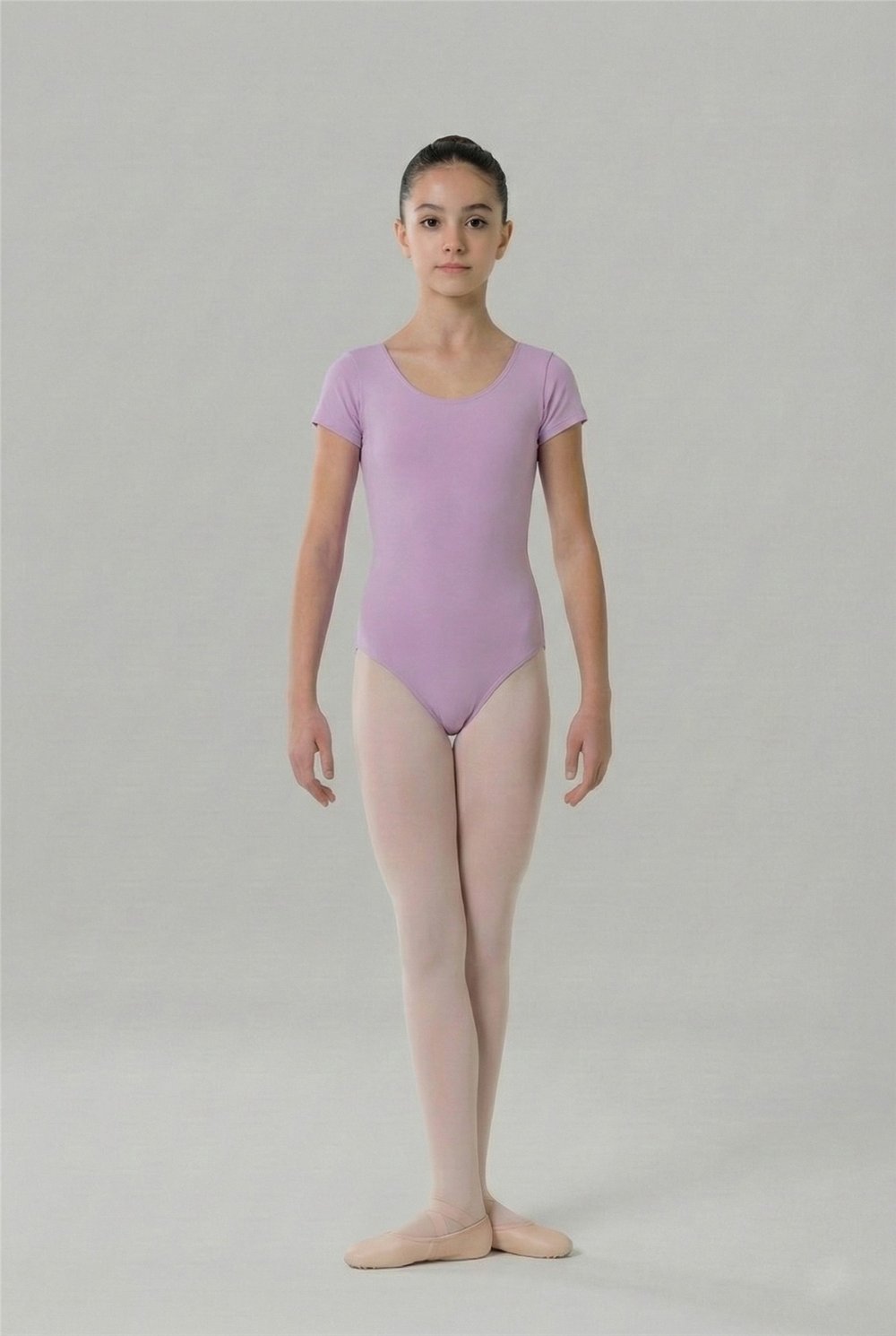 Gymo Dancewear Bale Mayosu Studio Basic Kısa Kol Koton Lila