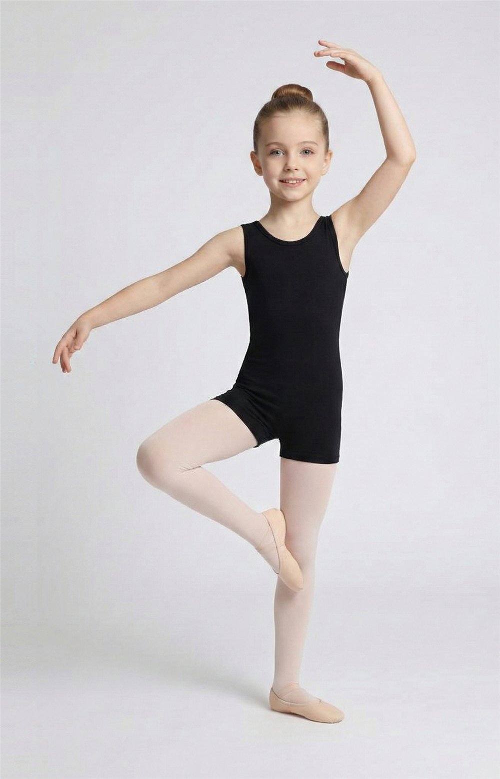 Gymo Dancewear Studio Basic Kısa Kol Koton Tulum Şort Siyah