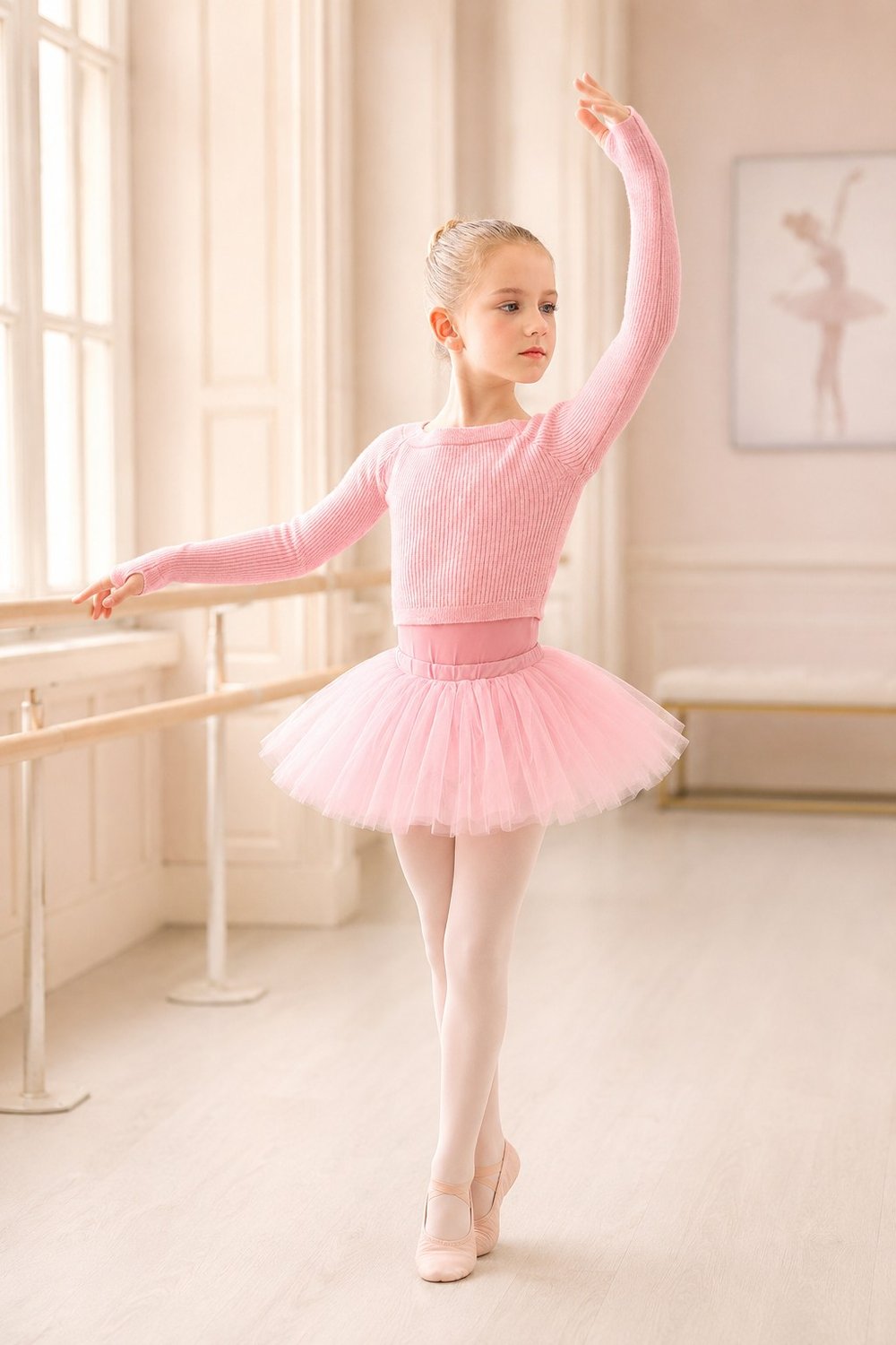 Gymo Dancewear Warm Up Üst Woolie Junior Pembe