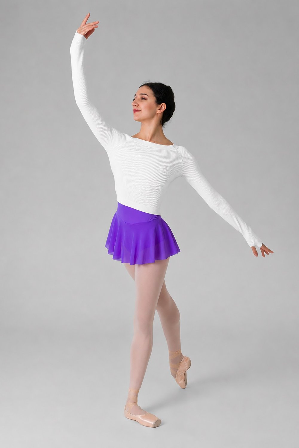 Gymo Dancewear Warm Up Üst Woolie Junior Beyaz