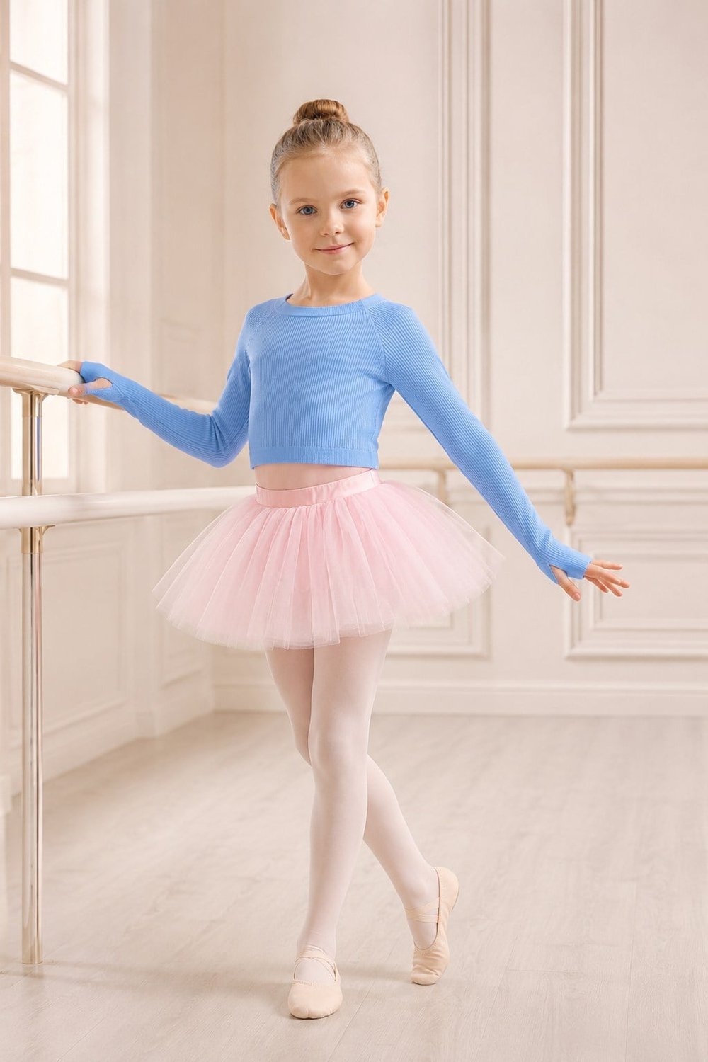 Gymo Dancewear Warm Up Üst Woolie Junior Mavi