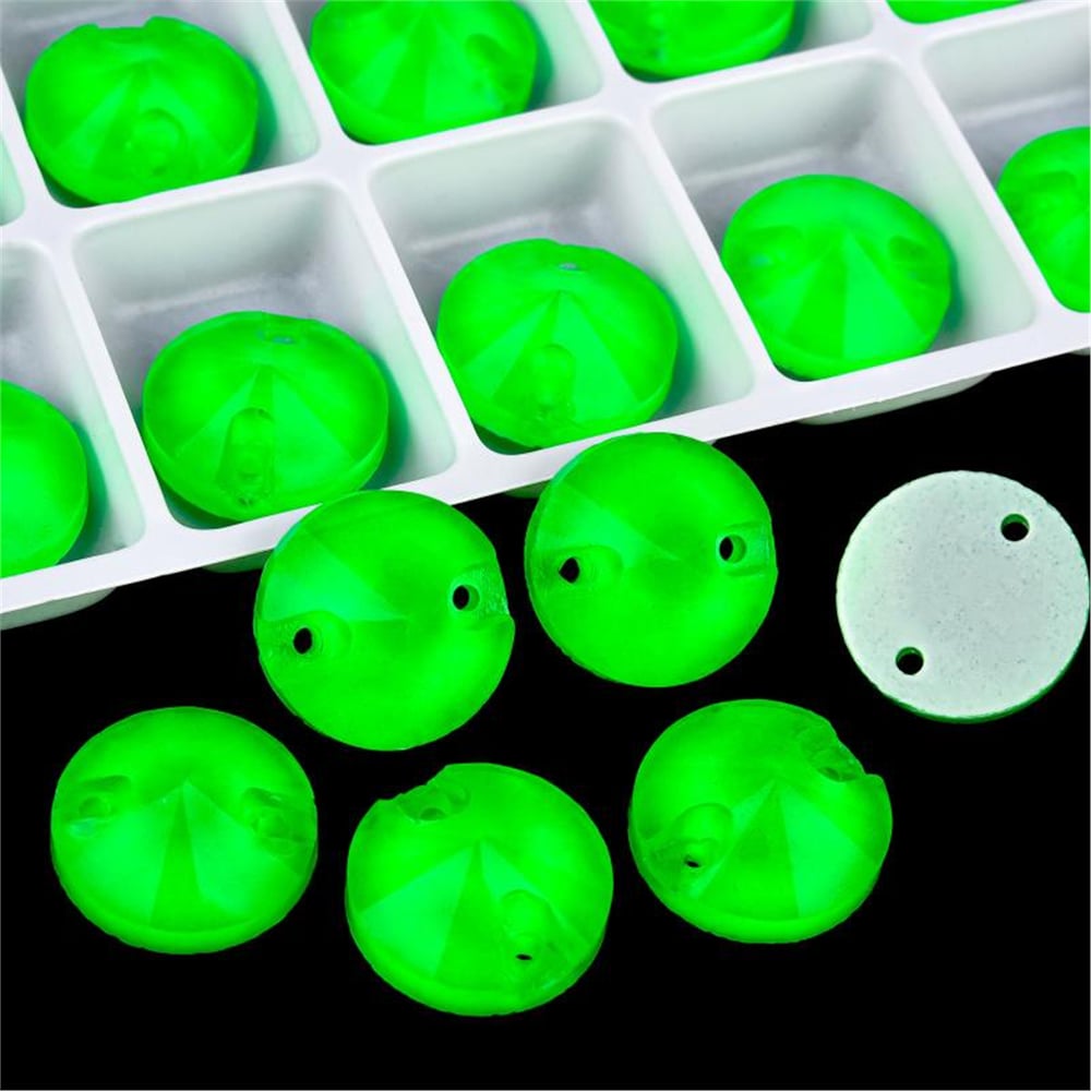 Gymo Premium Dikme Kristal Round Rivoli 8mm N02 Emerald Neon 84 Ad.