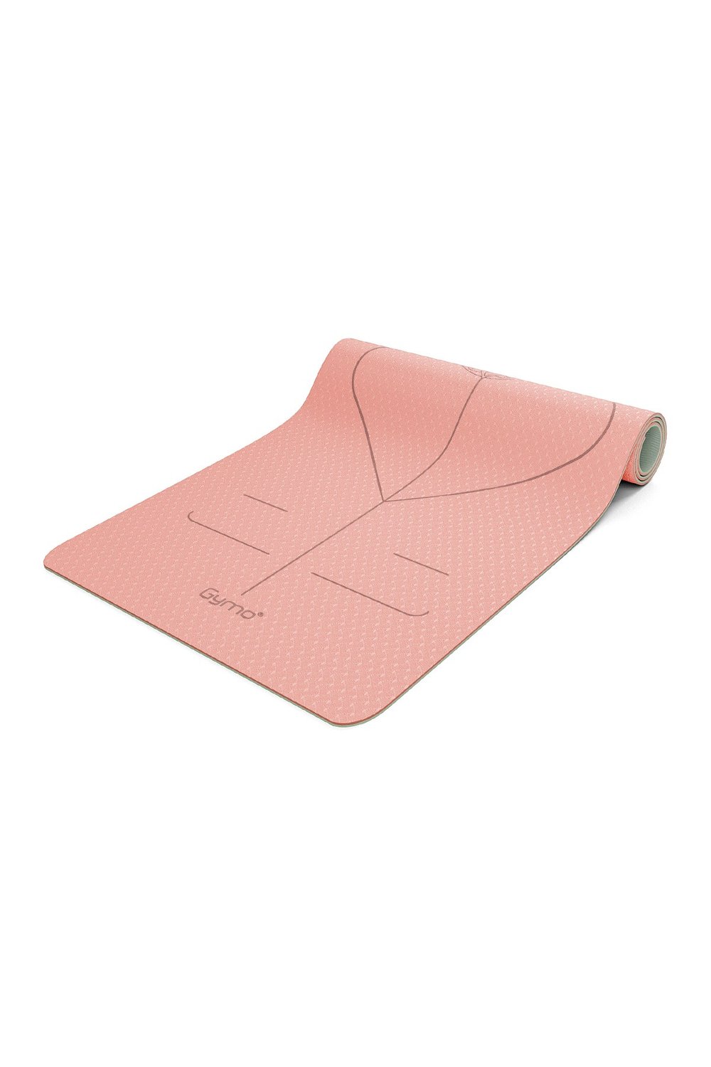 Gymo Pro Series Hizalamalı 6mm TPE Yoga Matı Pilates Minderi 183x66mm Somon