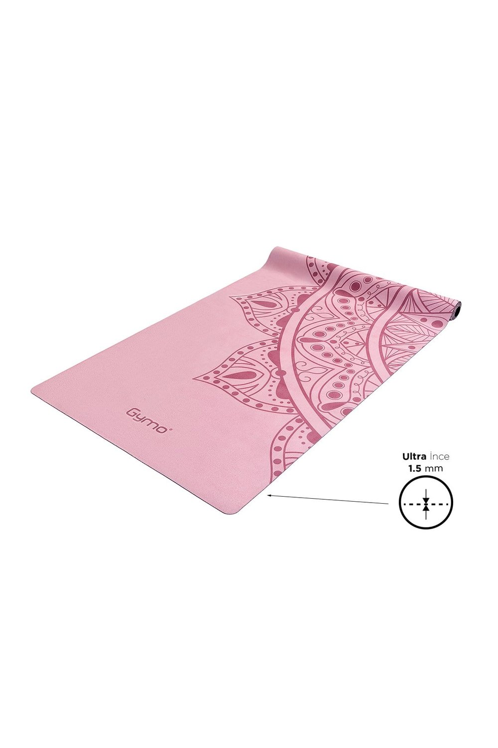 Gymo Pro Series Seyahat Yoga Matı Katlanabilir Süet Kauçuk 1.5 mm Mandala